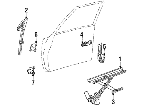 Toyota 68101-22100 Glass Sub-Assy, Front Door, RH