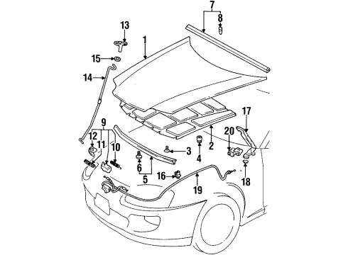 Toyota 53383-14120 Seal, Hood To Cowl Top