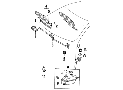 Toyota 85211-20401 Front Windshield Wiper Arm, Right