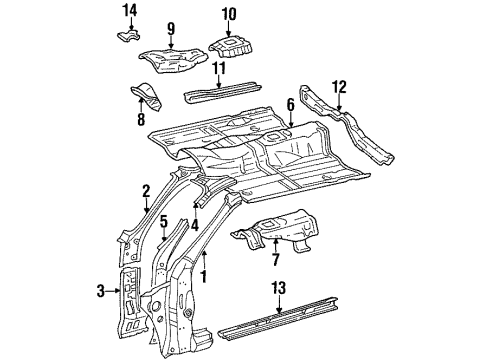 Toyota 61173-20090 Reinforcement, Front Body Pillar, Upper Inner