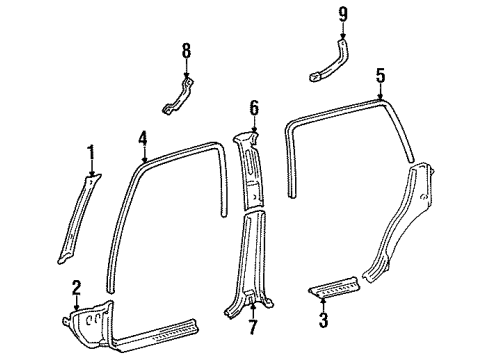 Toyota 62414-60011-B0 Garnish, Center Pillar, Lower LH