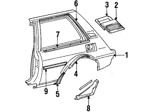 Toyota 75055-12040 Molding, Rear Passenger Side