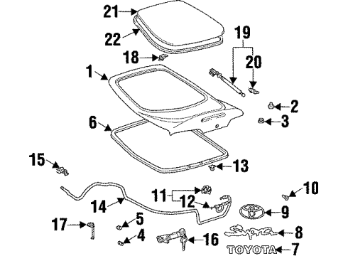 Toyota 64606-20091 Lever Sub-Assy, Back Door Lock Open