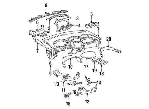 Toyota 55308-28020 Bracket Sub-Assy, Instrument Panel, Center