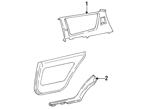 Toyota 62552-06030-B0 Garnish, Rear Seat Side, LH