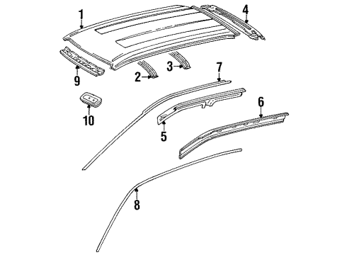 Toyota 61232-13140 Rail, Roof Side, Inner LH