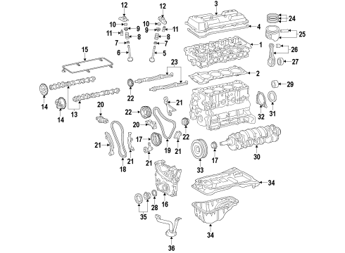 Toyota 19000-75L80 Engine Assembly, Partial