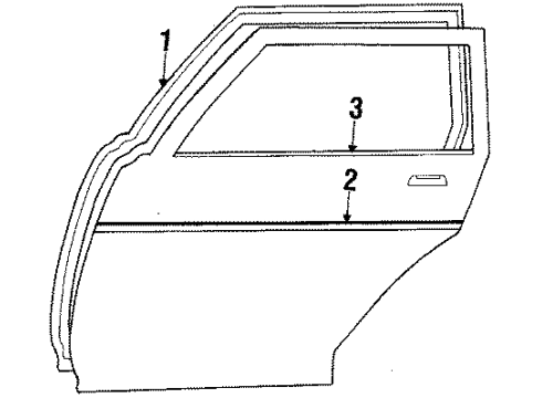 Toyota 67871-32070 Weatherstrip, Rear Door, RH