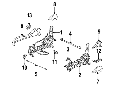 Toyota 72012-14091 Adjuster Sub-Assy, Front Seat, Outer LH