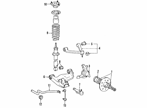 Toyota 48510-19075 Shock Absorber Assembly Front Left