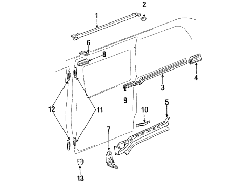 Toyota 69416-95D00 Stopper, Slide Door Down Male, Lower RH