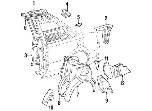 Toyota 61748-20050 Inner Wheelhouse Inner Reinforcement, Driver Side