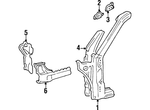 Toyota 61106-16030 Reinforce Sub-Assy, Front Body Pillar, Upper RH