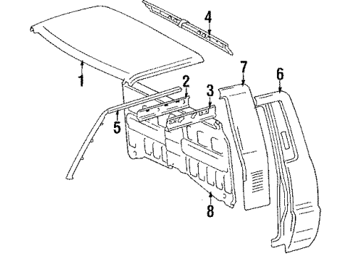 Toyota 61261-89109 Channel, Roof Drip, RH