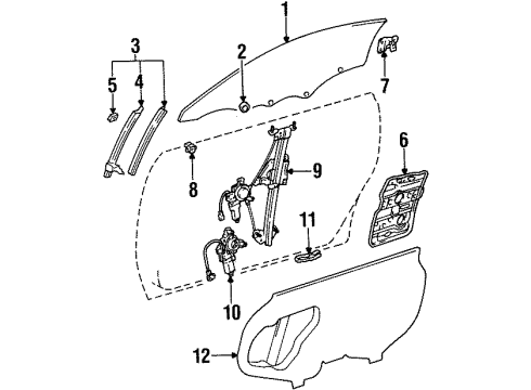 Toyota 67443-14030 Plate, Front Door Window Guide, Lower