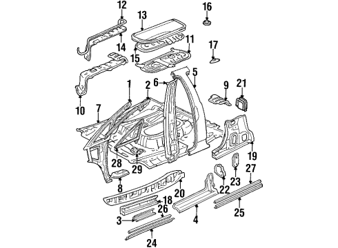 Toyota 76965-95D00 Protector, Front Door Lower Mudguard