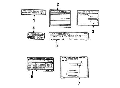 Toyota 11298-11330 Plate, Emission Control Information