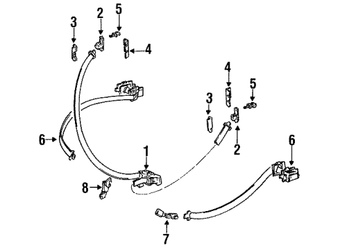 Toyota 73154-16030 Clevis, Front Shoulder Belt Anchor, LH