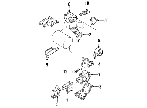 Toyota 12329-15010 Support, Engine Mounting Stay