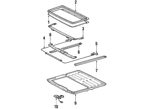 Toyota 63251-12040 Weatherstrip, Sliding Roof Panel Or Removable Roof