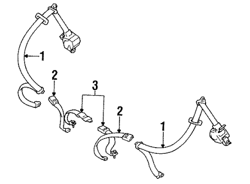 Toyota 73380-16250-C0 Belt Assy, Rear Seat 3 Point Type, Inner, RH