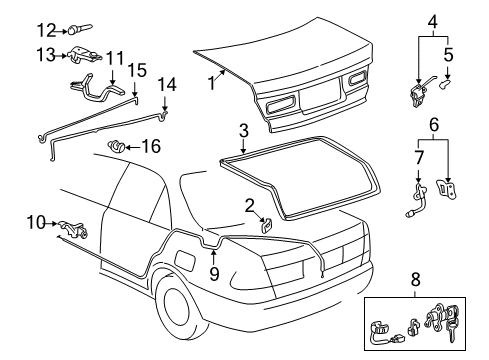 Toyota 64610-AA040 Luggage Compartment Door Lock Assembly