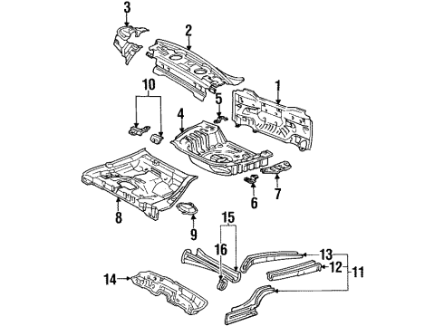 Toyota 57606-16080 Member Sub-Assy, Rear Floor Cross