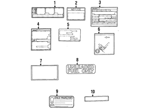 Toyota 11298-76081 Plate, Emission Control Information