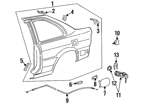 Toyota 77035-16220 Cable Sub-Assy, Fuel Lid Lock Control