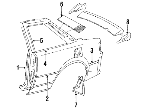 Toyota 76836-20020 RETAINER, Rear Spoiler Side