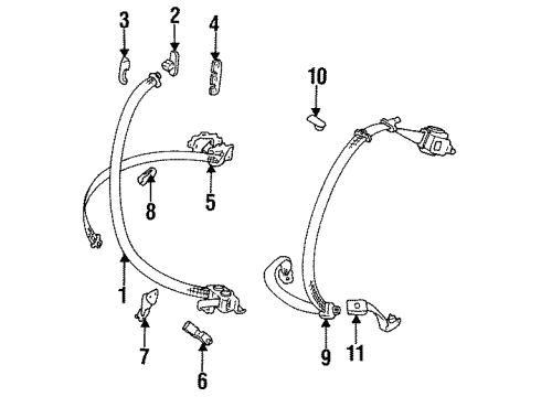 Toyota 73154-16020 Clevis, Front Shoulder Belt Anchor, LH