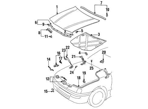 Toyota 53601-06020-A0 Lever Sub-Assy, Hood Lock Control