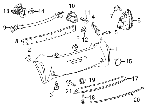 Toyota 52461-74020 Pad, Rear Bumper