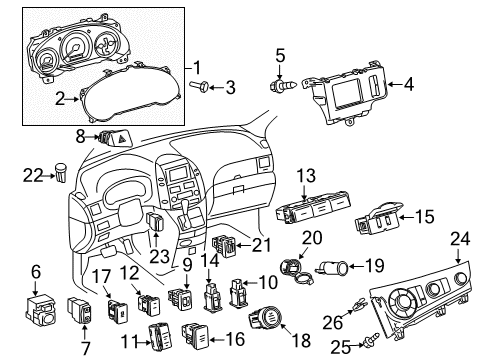 Toyota 55416-08010 RETAINER, Instrument Cluster