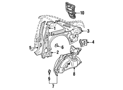 Toyota 61328-16080 Reinforcement, Center Body Pillar, Outer LH