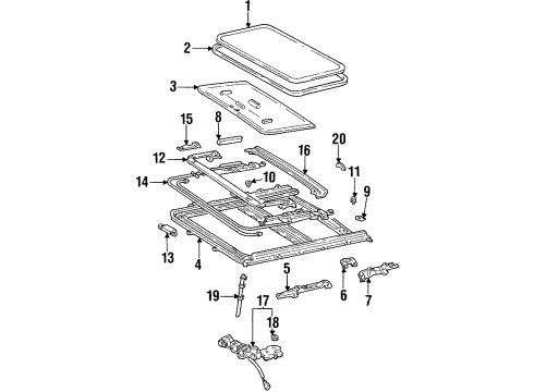 Toyota 63241-12040 Bracket, Sliding Roof Housing Front Mounting, RH