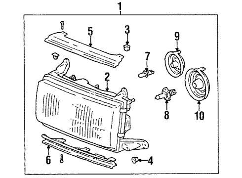 Toyota 81110-60395 Passenger Side Headlight Assembly