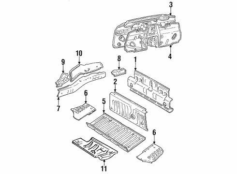 Toyota 57601-17060 Member Sub-Assy, Rear Floor Side, RH