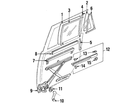 Toyota 67407-89106 Bar Sub-Assy, Rear Door Window Division, RH