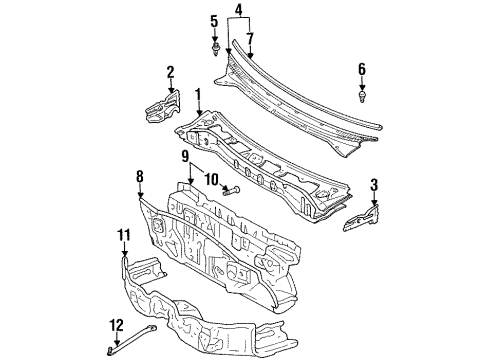 Toyota 55708-10070 LOUVER Sub-Assembly, Cow