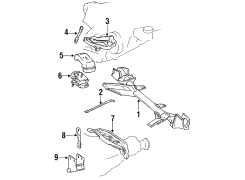 Toyota 12321-76040 Rear Mount