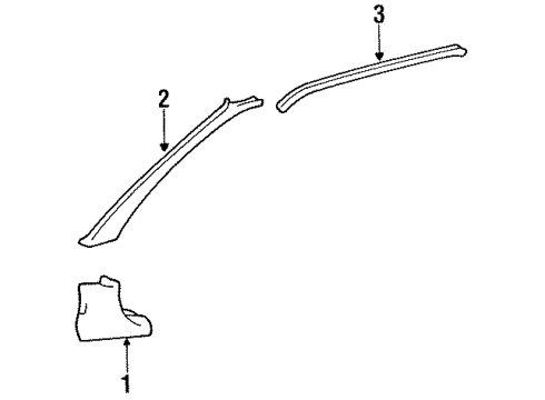 Toyota 62313-16080-W4 Trim, Front Door Opening