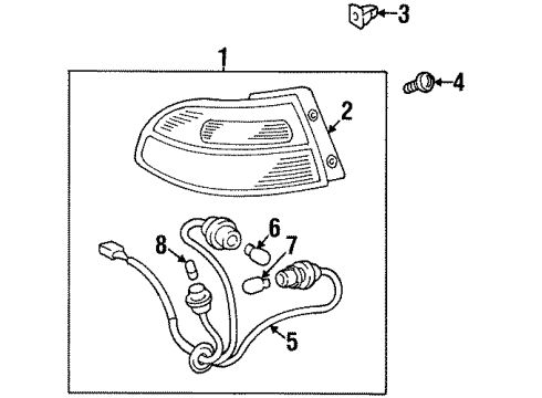 Toyota 81561-AC030 Lens, Rear Combination Lamp, LH