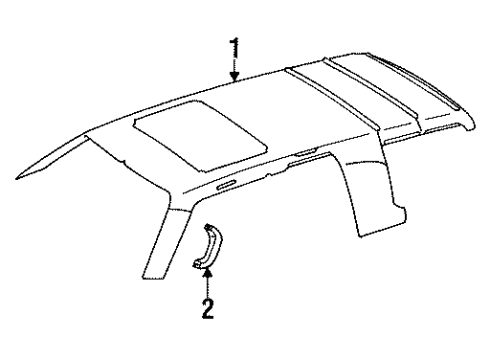 Toyota 63354-60010 Pad, Roof Headlining Front Side