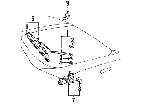 Toyota 85241-20072 Rear Wiper Arm Assembly