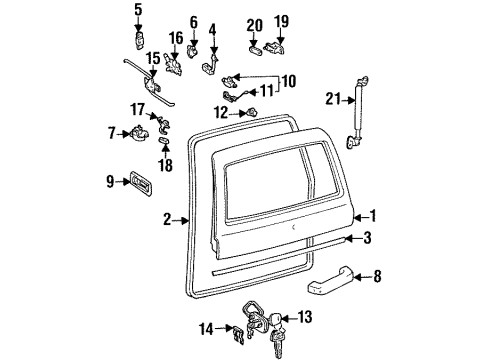 Toyota 67005-60800 Panel Sub-Assembly, Back Door