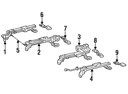 Toyota 72140-60092 Track Assembly, Front Seat,Inner LH