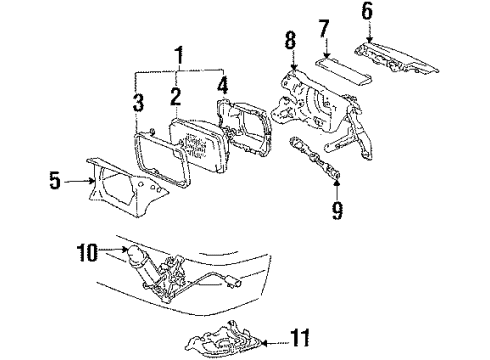 Toyota 54107-20011 Garnish Sub-Assy, Retractable Headlamp, RH