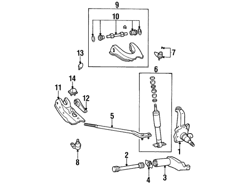 Toyota 48066-34030 Front Suspension Control Arm Sub-Assembly Upper Left