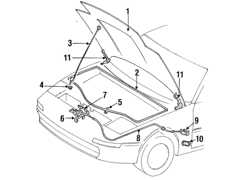 Toyota 53601-30040-22 Lever Sub-Assembly, Hood